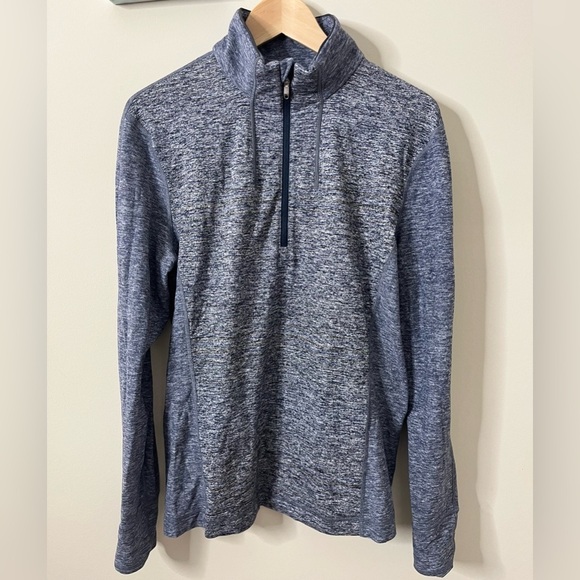 Lululemon 1/4 Zip Pullover Heathered Gray and Blue *No Size see description - Picture 1 of 7